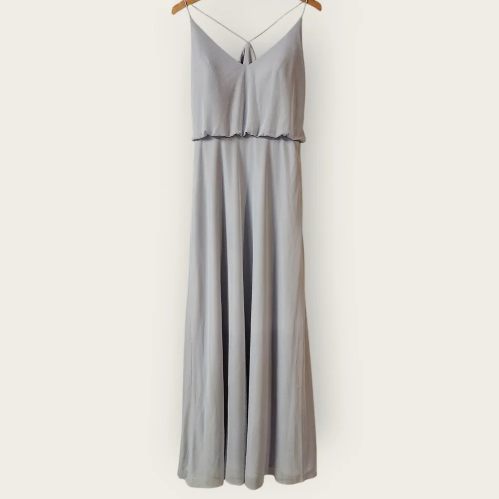 Alfred Sung Platinum Maxi Dress Sz 4 - Picture 3 of 8